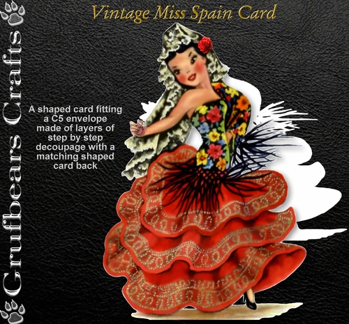 Vintage Miss Spain Card