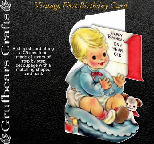 Vintage First Birthday Card
