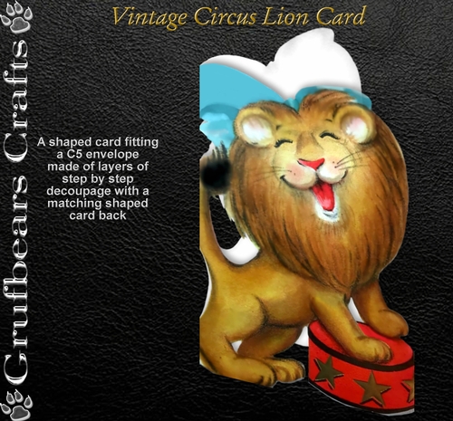 Vintage Circus Lion Card