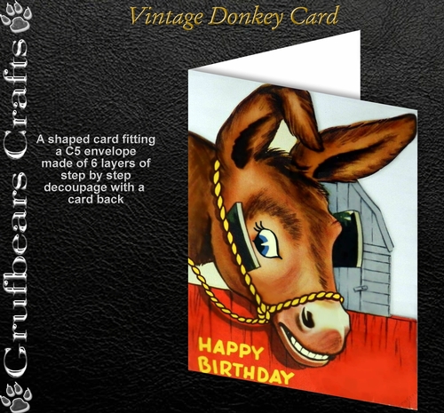 Vintage Donkey Card
