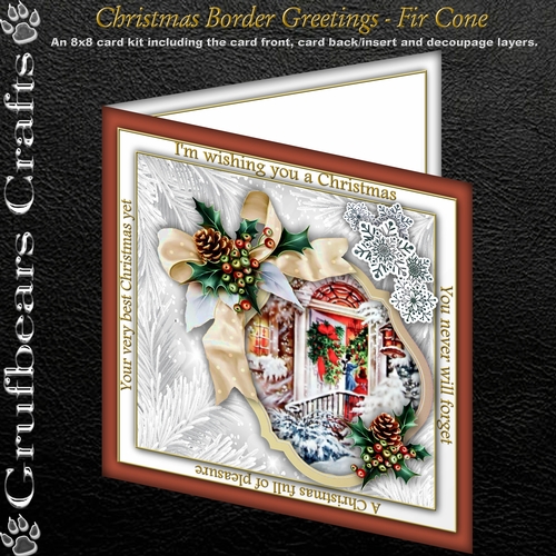 Christmas Border Greetings - Fir Cone