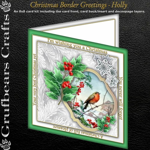 Christmas Border Greetings - Holly