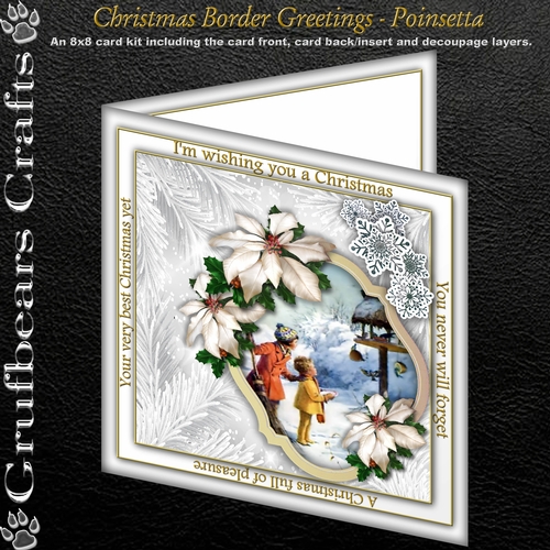 Christmas Border Greetings - Poinsettia