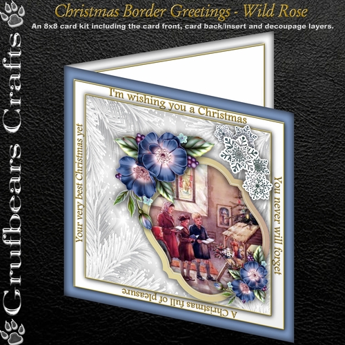 Christmas Border Greetings - Wild Rose