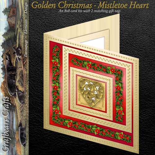 Golden Christmas - Mistletoe Heart