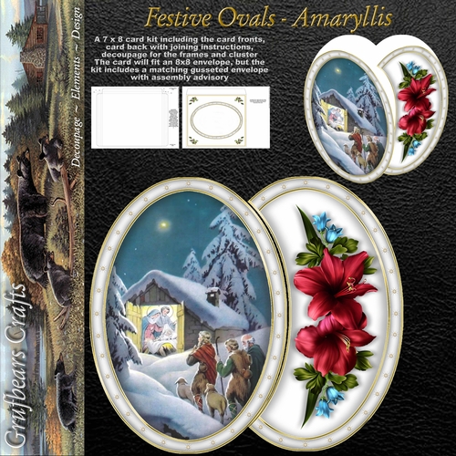 Festive Ovals - Amaryllis