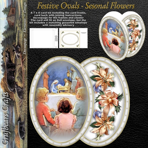 Festive Ovals - Seasonal Flowers