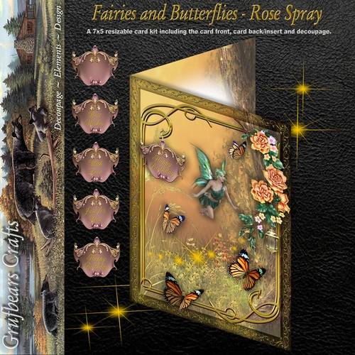 Fairies and Butterflies - Rose Spray