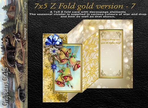 7x5 Z fold card gold version 7