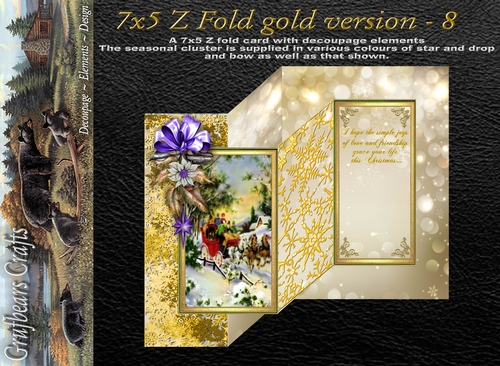 7x5 Z fold card gold version 8