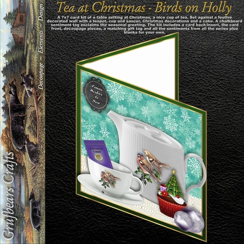 Tea at Christmas - Birds on Holly