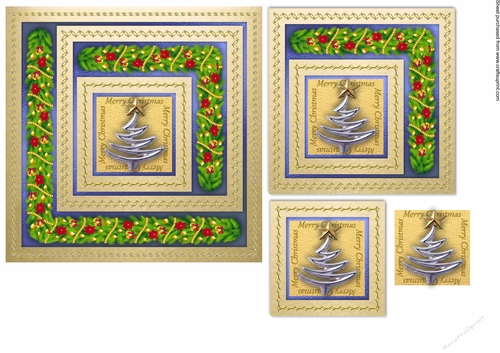 A4 Golden Christmas - Stylised Tree