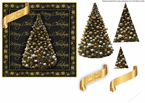 A4 Contermporary Card - Merry Christmas Tree
