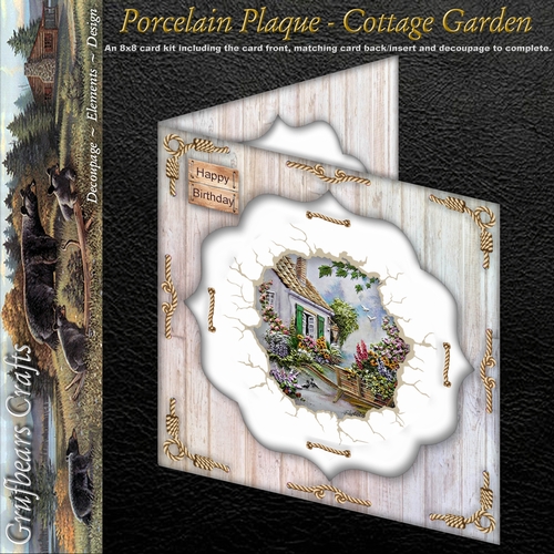 Porcelain Plaque - Cottage Garden