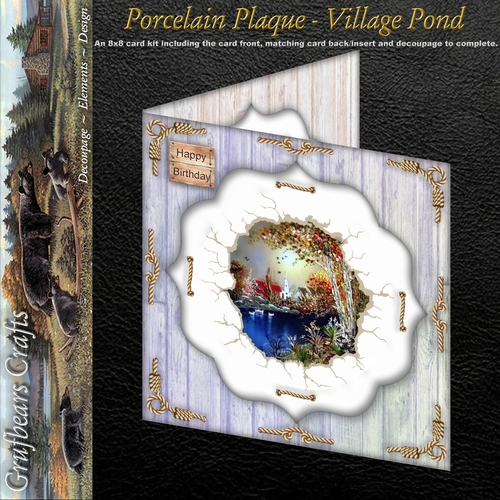 Porcelain Plaque - Village Pond