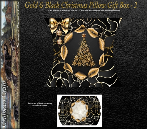Gold & Black Christmas Pillow Gift Box 2