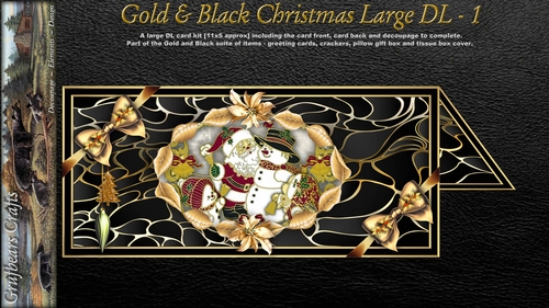 Gold & Black Christmas Large DL - 1