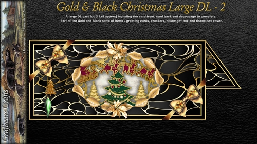 Gold & Black Christmas Large DL - 2