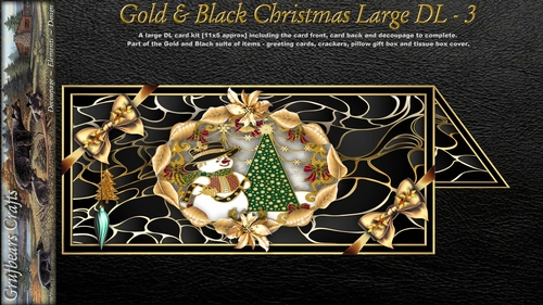 Gold & Black Christmas Large DL - 3