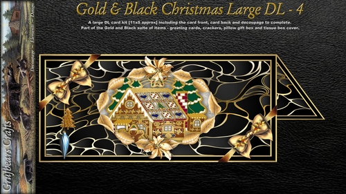 Gold & Black Christmas Large DL - 4