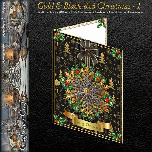 Gold & Black 8x6 Christmas - 1