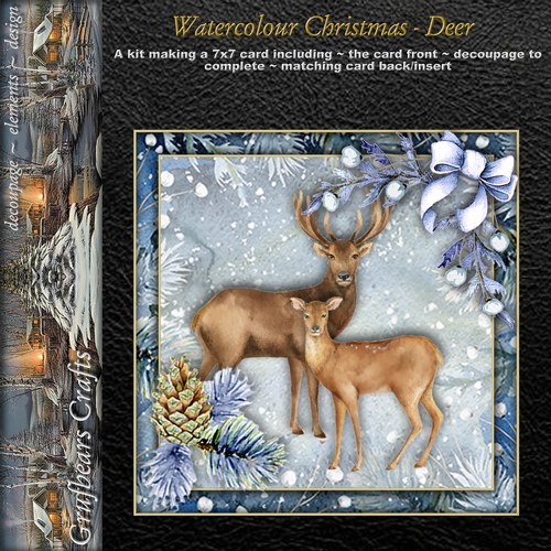 Watercolour Christmas - Deer