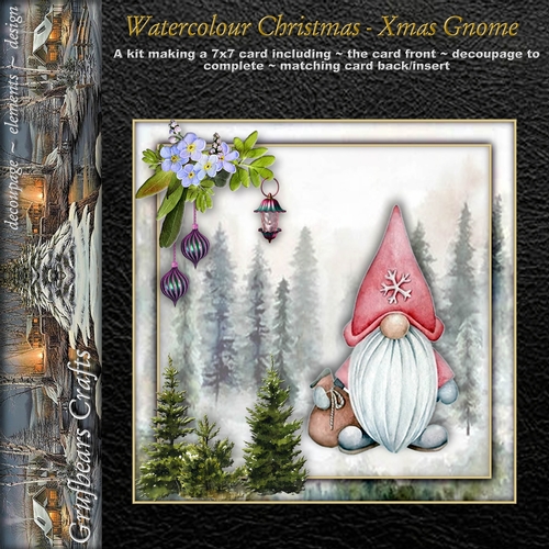 Watercolour Christmas - Xmas Gnome