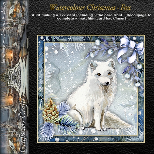 Watercolour Christmas - Fox