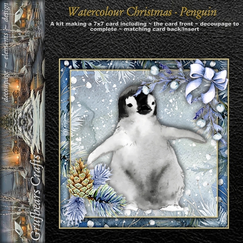 Watercolour Christmas - Penguin