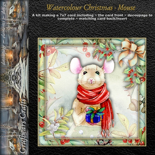 Watercolour Christmas - Mouse