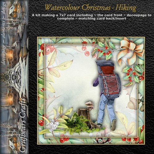 Watercolour Christmas - Hiking