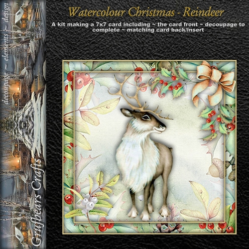 Watercolour Christmas - Reindeer