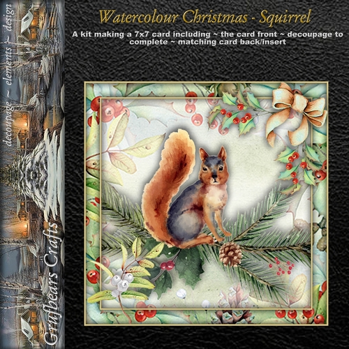Watercolour Christmas - Squirrel