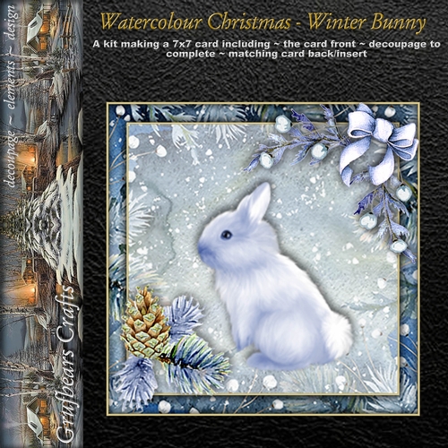 Watercolour Christmas - Winter Bunny