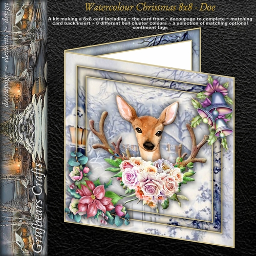 Watercolour Christmas 8x8 - Doe
