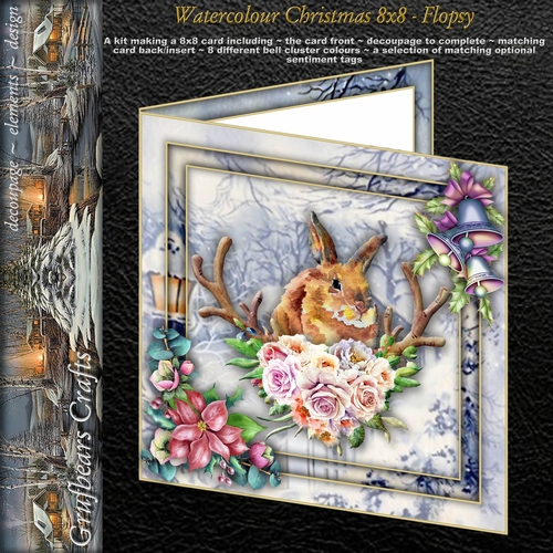 Watercolour Christmas 8x8 - Flopsy