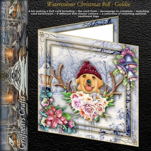 Watercolour Christmas 8x8 - Goldie
