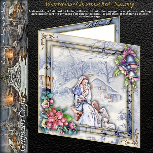 Watercolour Christmas 8x8 - Nativity
