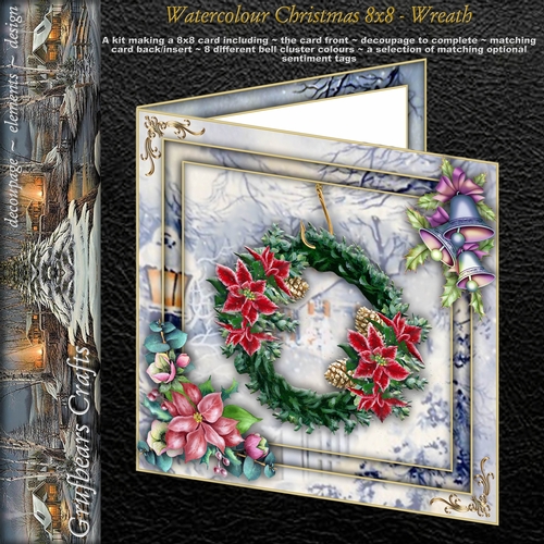 Watercolour Christmas 8x8 - Wreath