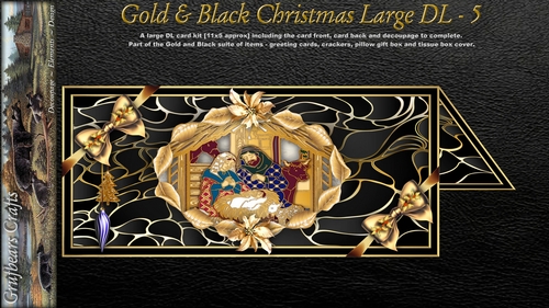 Gold & Black Christmas Large DL - 5