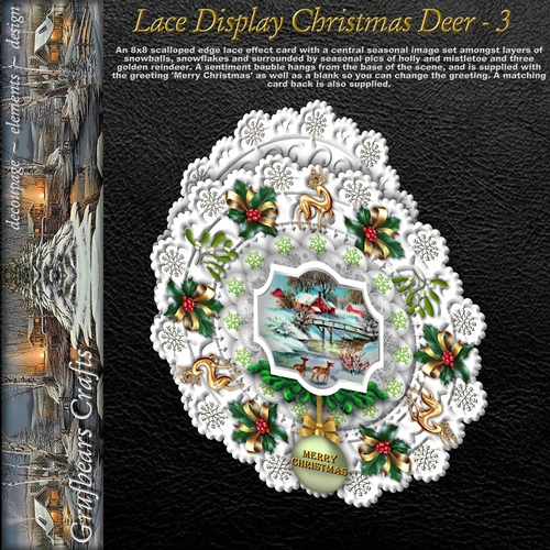 Lace Display Christmas Deer - 3