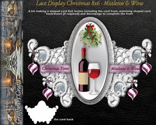 Lace Display Christmas 8x6 - Mistletoe & Wine