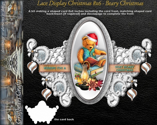 Lace Display Christmas 8x6 - Beary Christmas