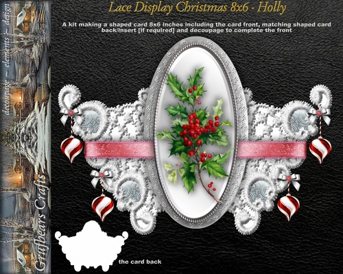 Lace Display Christmas 8x6 - Holly