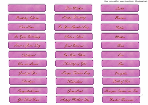 Celebration Tags G