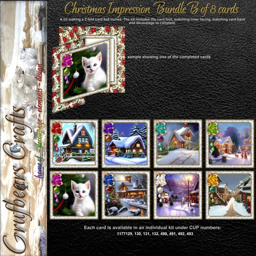 Christmas Impression  Bumper Kit B of 8 cards