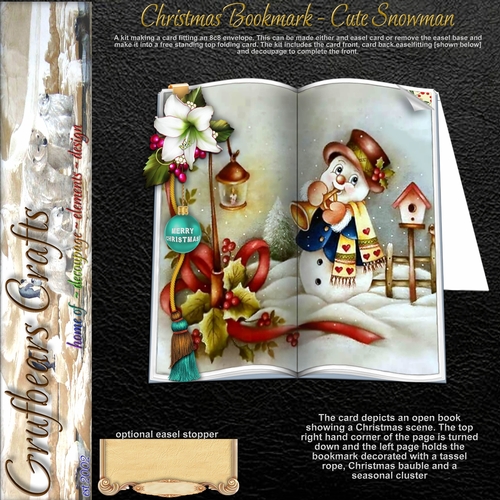 Christmas Bookmark - Cute Snowman