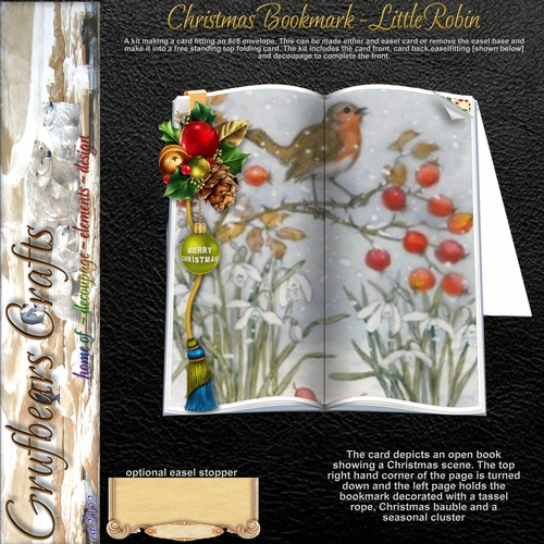 Christmas Bookmark - Little Robin