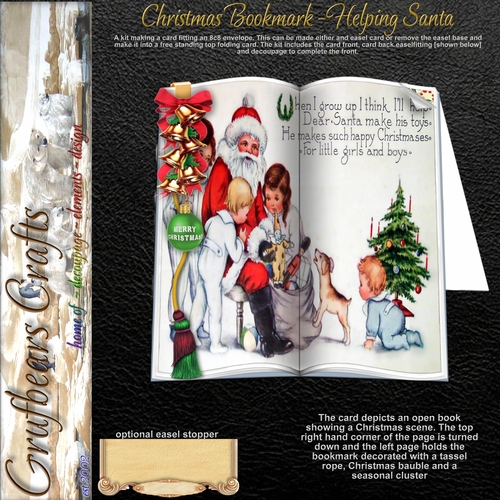 Christmas Bookmark - Helping Santa
