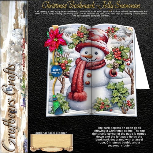 Christmas Bookmark - Jolly Snowman
